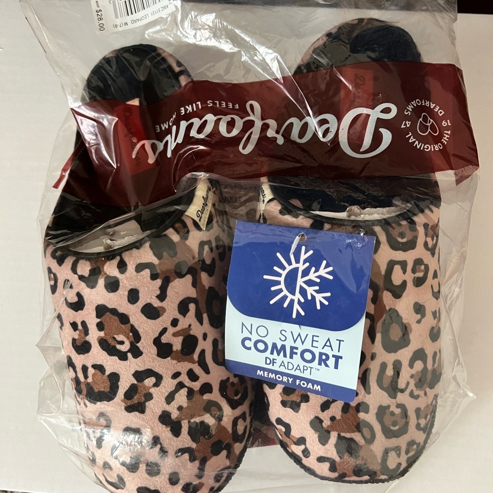 Dearfoams Pink Leopard Slippers